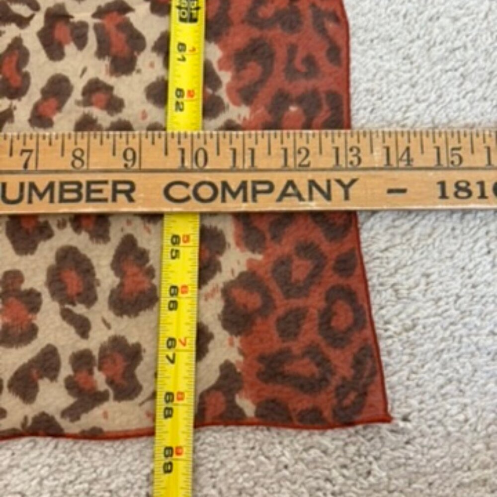 Vintage Signed Honey Brand Scarf 100% Silk Animal Print - Picture 10 of 12